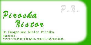 piroska nistor business card